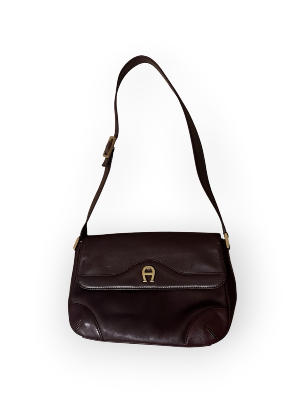 Vintage Etienne Aigner Red genuine leather shoulder bag adjustable belt strap